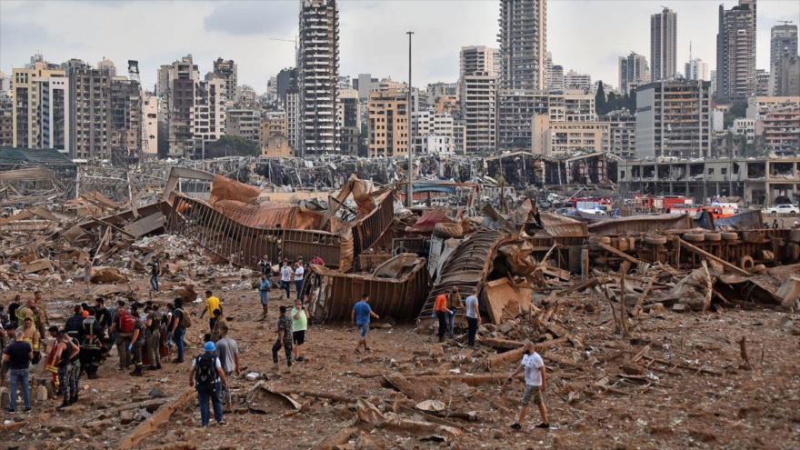 Edificios destruidos tras la explosión en Beirut, capital libanesa, 4 de marzo de 2020. (Foto: AFP)