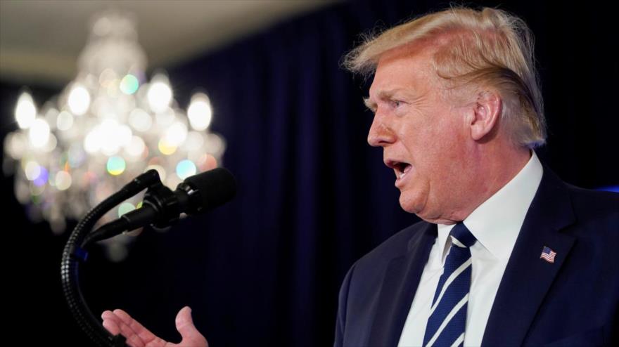 El presidente de EE.UU. Donald Trump en una rueda de prensa en el estado de Nueva Jersey, 7 de agosto de 2020. (Foto: Reuters)