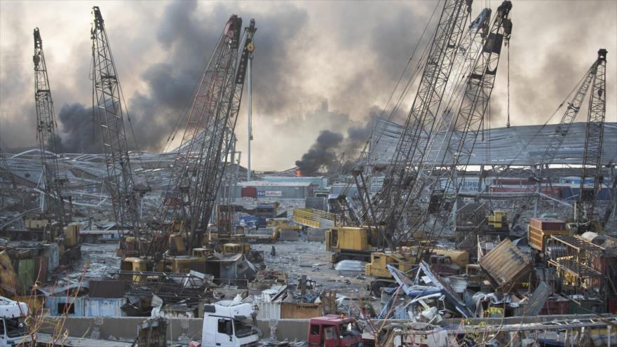 Masivos daños causados por potentes explosiones que sacudieron Beirut, capital de El Líbano, 4 de agosto de 2020 (Foto: AP)