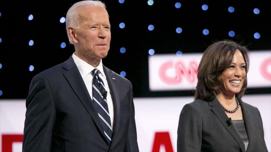 Los candidatos del Partido Demócrata para las elecciones de EE.UU., Joe Biden (izda.) para la presidencia y Kamala Harris para la vicepresidencia.