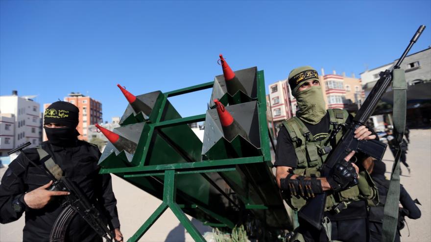 Combatientes de Saraya Al-Quds, rama militar de la Yihad Islámica de Palestina, en la Franja de Gaza, 3 de octubre de 2019. (Foto: Reuters) 