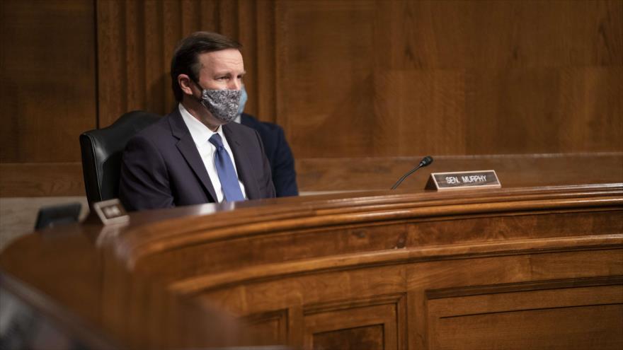 El senador estadounidense Chris Murphy durante una rueda de prensa en Washington, (capital de EE.UU.) 4 de junio 4 de 2020. (Foto: AFP)