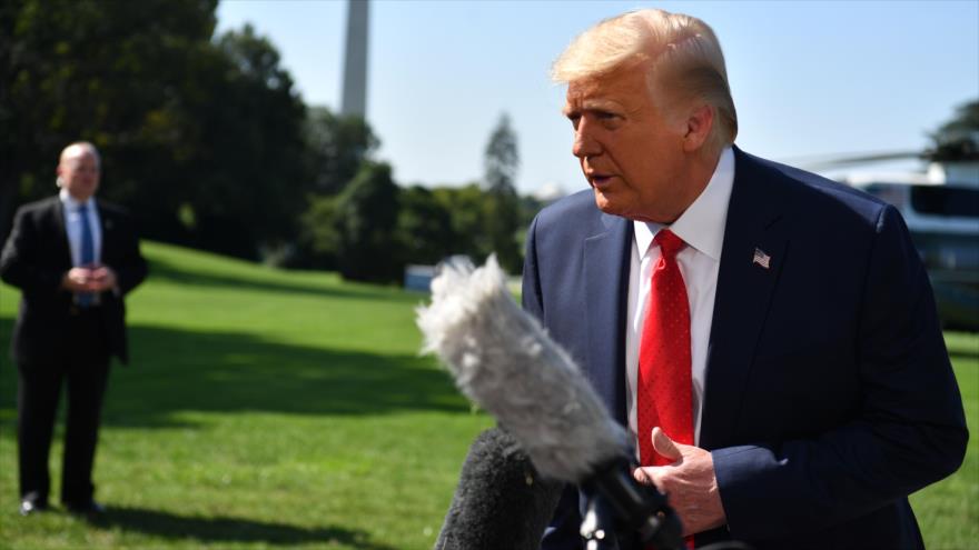 El presidente de EE.UU., Donald Trump, habla con la prensa en la Casa Blanca, Washington D.C., 17 de agosto de 2020. (Foto: AFP)