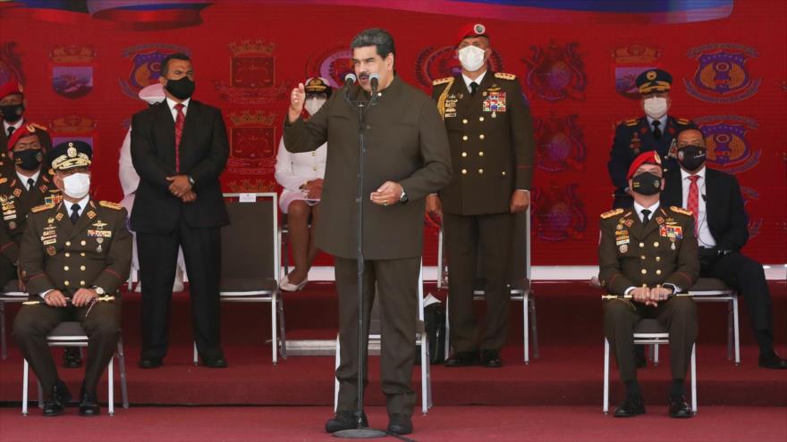 El presidente de Venezuela, Nicolás Maduro, habla durante un evento en Caracas (la capital). 2 de julio de 2020. (Foto: AFP)