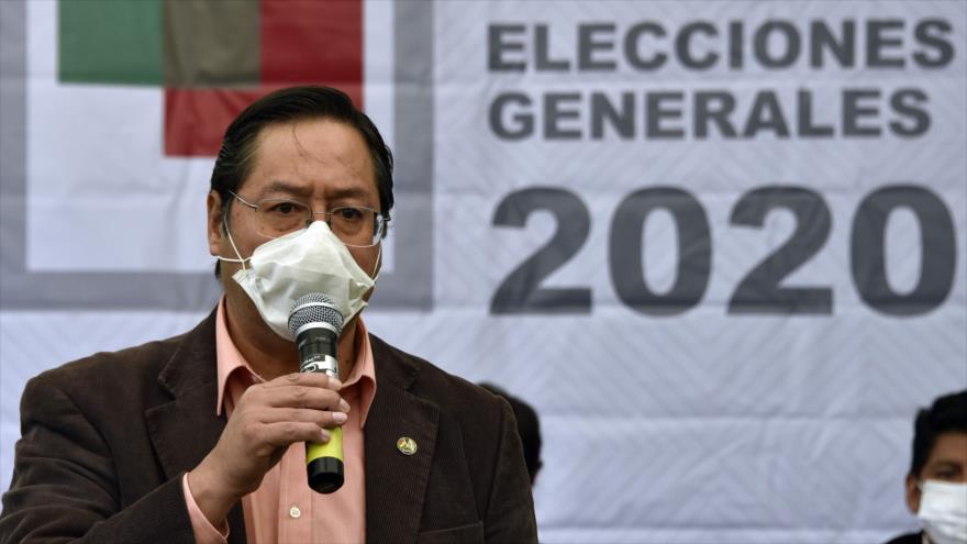 El candidato presidencial por el Movimiento al Socialismo (MAS), Luis Arce, en La Paz (capital boliviana), 2 de junio de 2020. (Foto: AFP)