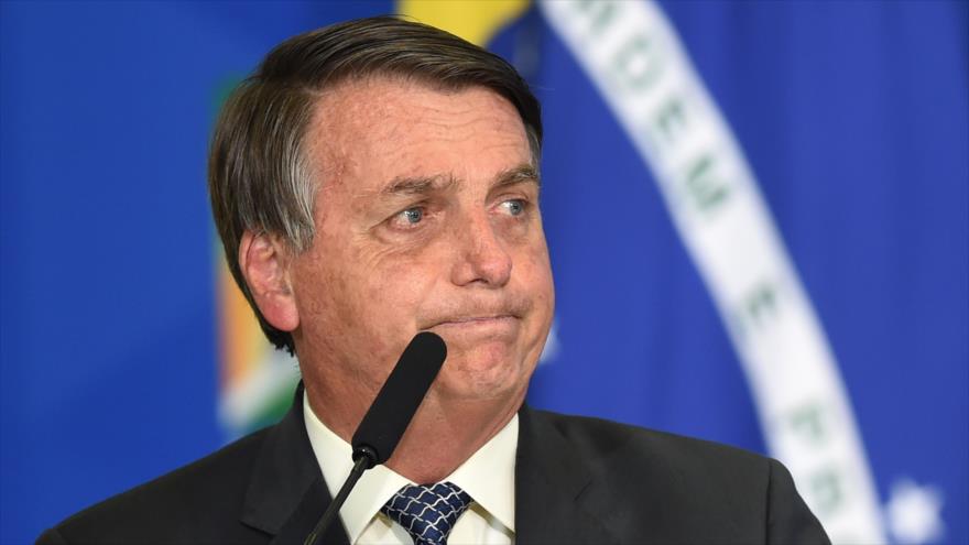 El presidente brasileño, Jair Bolsonaro, en una ceremonia celebrada en el Palacio de Planalto, Brasilia (capital), 19 de agosto de 2020. (Foto: AFP)