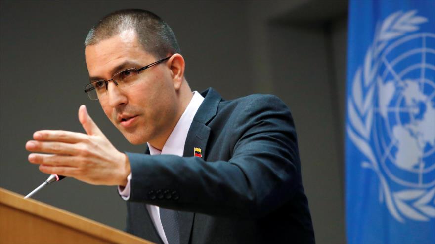 El canciller de Venezuela, Jorge Arreaza, en un acto en la sede de las Naciones Unidas en Nueva York, EE.UU., 12 de febrero de 2019. (Foto: Reuters)