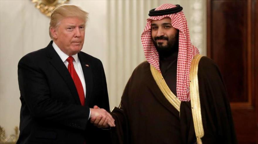 El príncipe heredero saudí, Muhamad bin Salman Al Saud (dcha.), y el presidente de EE.UU., Donald Trump, en la Casa Blanca, Washington D.C. (Foto: Reuters)