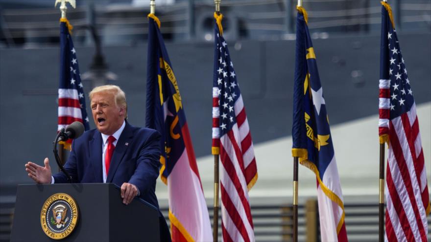 El presidente de EE.UU., Donald Trump, ofrece un discurso en Wilmington, Carolina del Norte, 2 de septiembre de 2020. (Foto: AFP)