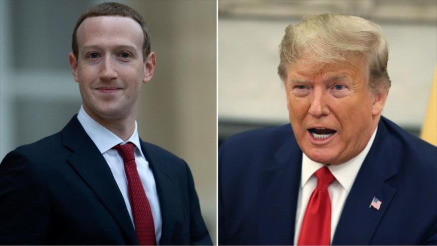Presidente de EEUU, Donald Trump (dcha.), y el dueño de Facebook, Mark Zuckerberg.