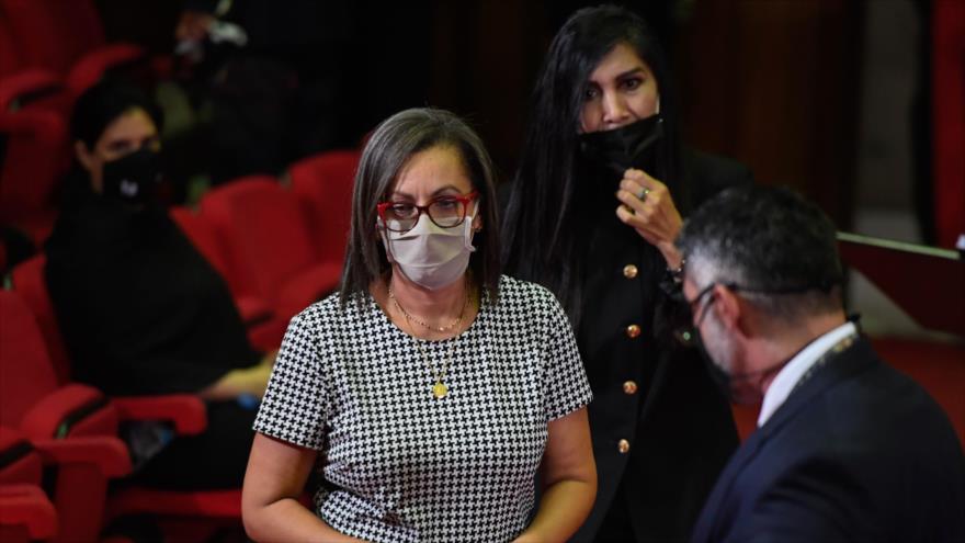 La presidenta del Consejo Nacional Electoral de Venezuela, Indira Alfonzo, en el Tribunal Supremo Federal en Caracas, la capital, 12 de junio de 2020. (Foto: AFP)