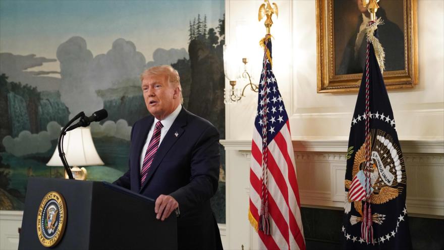 El presidente de EE.UU., Donald Trump, ofrece una rueda de prensa celebrada en la Casa Blanca en Washington DC., el 9 de septiembre de 2020. (Foto: AFP)