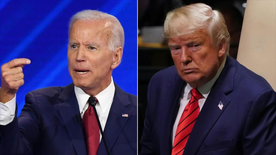 El presidente de EE.UU., Donald Trump (dcha.), y el candidato presidencial demócrata Joe Biden.