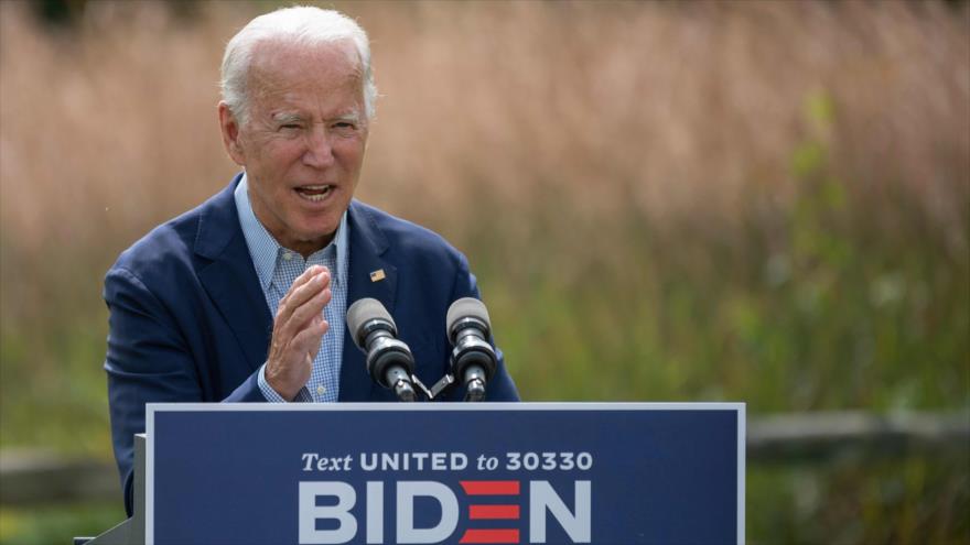  El candidato demócrata a Presidencia Joe Biden ofrece un discurso en el Museo de la Historia Natural en Delaware, 14 de septiembre de 2020. (Foto: AFP)