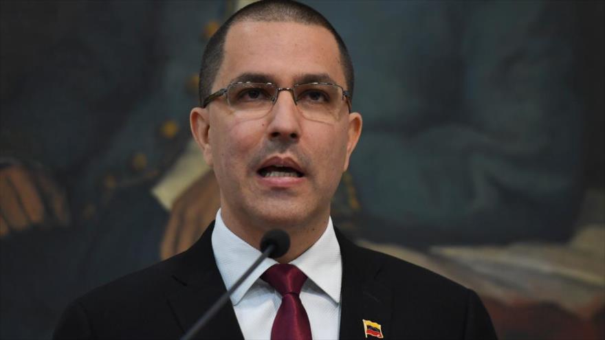 El canciller de Venezuela, Jorge Arreaza, en Caracas, la capital, 5 de febrero de 2020. (Foto: AFP)