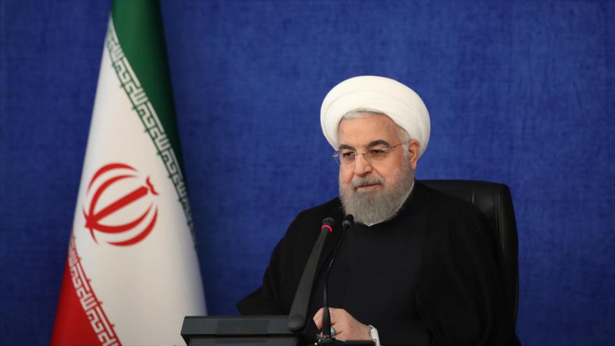 El presidente de Irán, Hasan Rohani, durante una reunión con su gabinete en Teherán, la capital iraní, 6 de septiembre de 2020. (Foto: AFP)