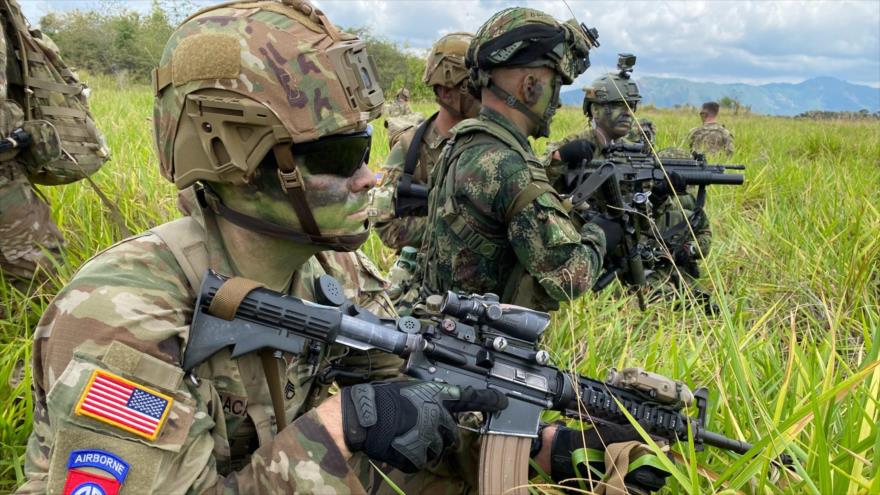 Soldados estadounidenses durante unos ejercicios tácticos en el territorio colombiano, 26 de enero de 2020.