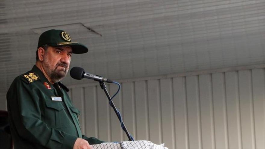 El secretario del Consejo de Discernimiento del Sistema de Irán, Mohsen Rezai, en un acto en Ahvaz, 21 de septiembre de 2020. (Foto: FARS)