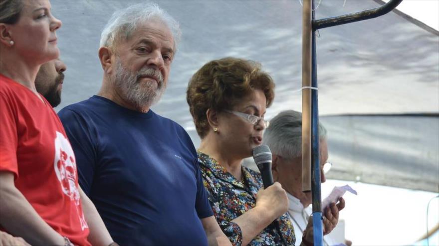 El expresidente brasileño Luis Inácio Lula da Silva durante un acto del Partido de los Trabajadores (PT).