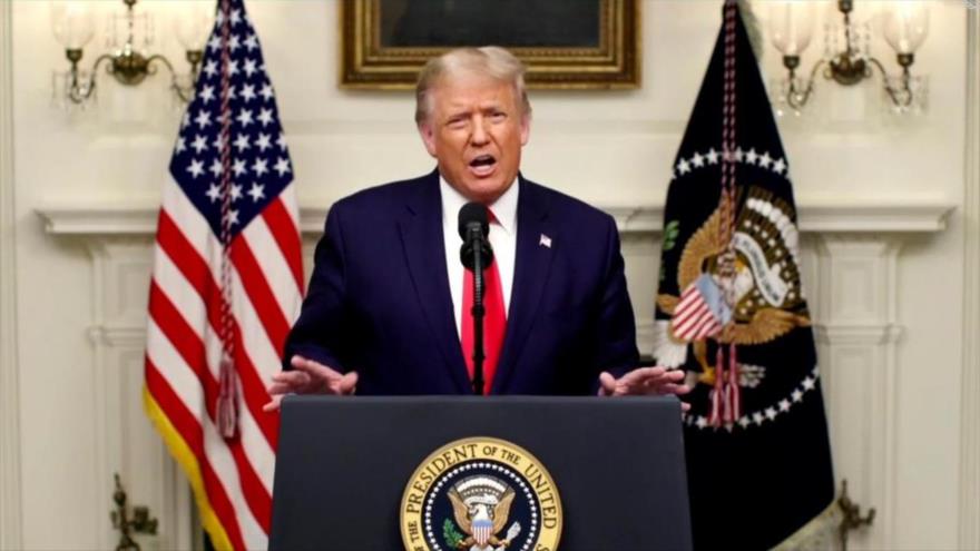 El presidente de EE.UU., Donald Trump, ofrece un discurso en la Asamblea General de la ONU, 22 de septiembre de 2020.