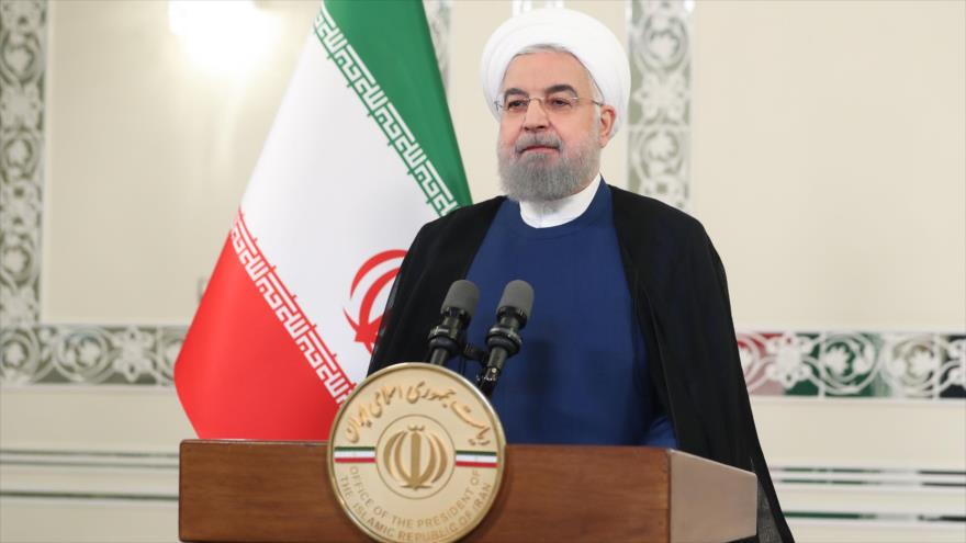El presidente de Irán, Hasan Rohani, habla en el 75.º período de sesiones de la Asamblea General de la ONU, 22 de septiembre de 2020. (Foto: President.ir)