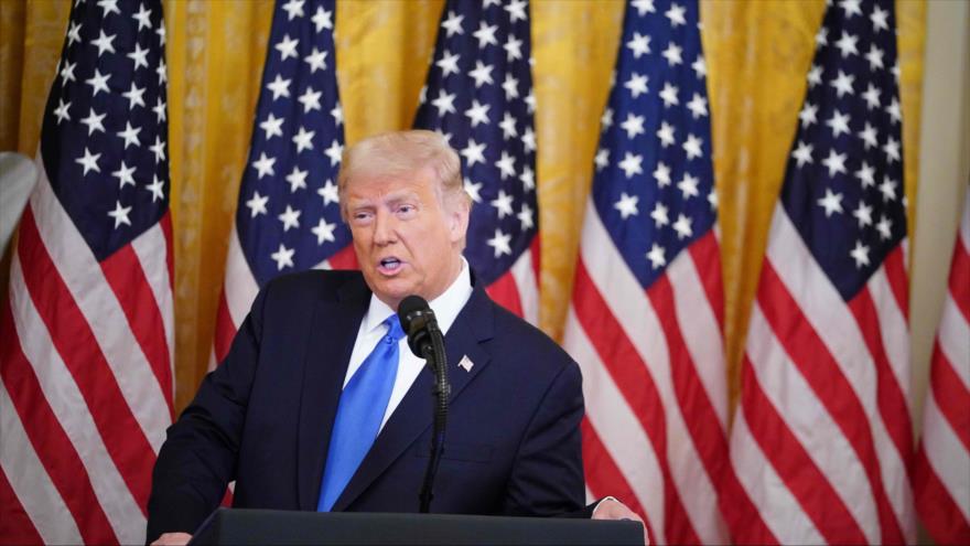 El presidente de EE.UU., Donald Trump, habla en un evento en honor a los veteranos de guerra en Washington, 23 de septiembre de 2020. (Foto: AFP)
