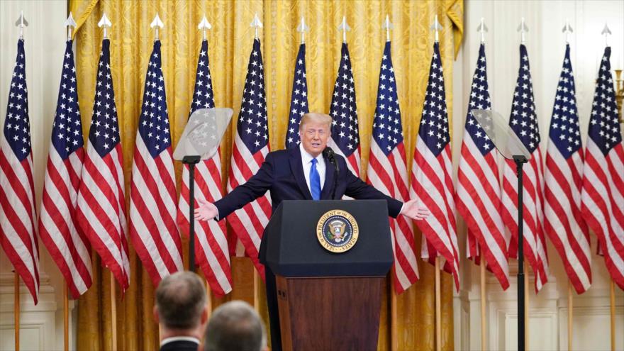 El presidente de EE.UU., Donald Trump, ofrece un discurso en la Casa Blanca, 23 de septiembre de 2020. (Foto: AFP)