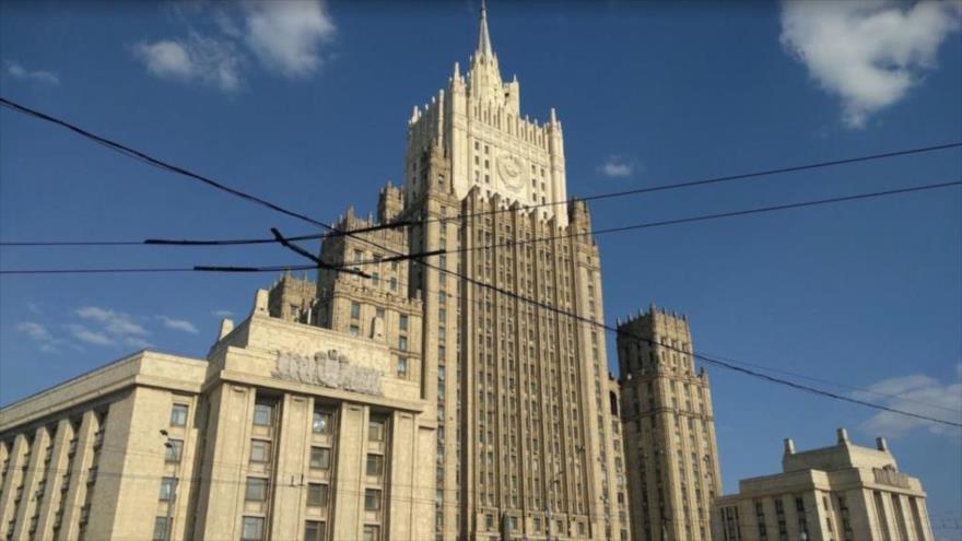 La sede del Ministerio de Asuntos Exteriores de Rusia en Moscú, capital del país.
