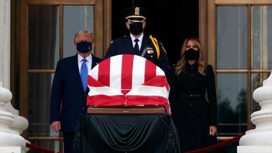 Vídeo: Abuchean a Trump en velatorio de la jueza Ginsburg