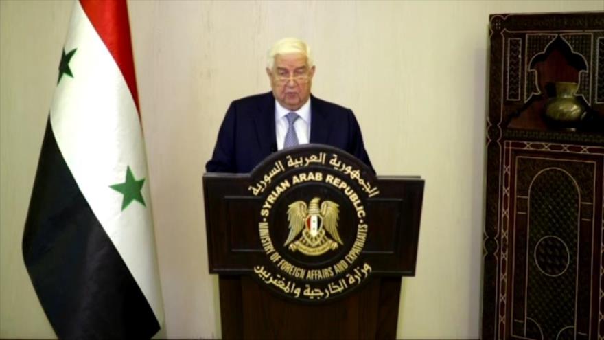 El canciller sirio, Walid al-Moalem, ofrece un discurso ante la Asamblea General de las Naciones Unidas (AGNU).