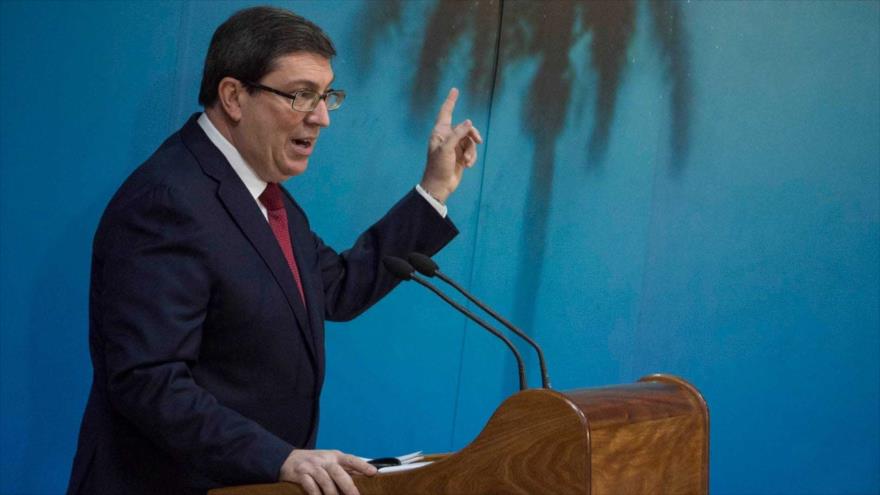 El canciller de Cuba, Bruno Rodríguez, en conferencia de prensa en La Habana, 20 de septiembre de 2019.