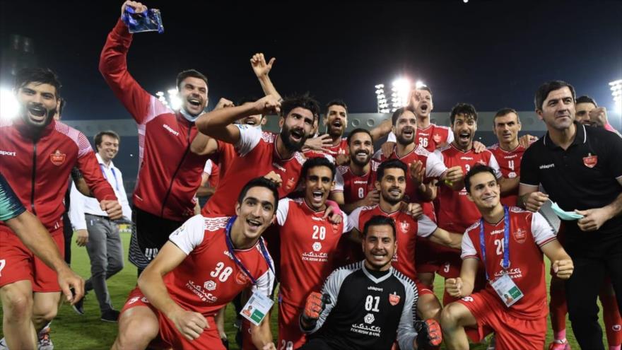 Los jugadores del Persépolis de Irán celebran su victoria ante su rival saudí Al-Nassrr, Doha, catar, 3 de octubre de 2020. (Foto: the-afc.com)