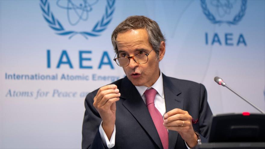 El director general de la AIEA, Rafael Grossi, en una conferencia de prensa en Viena (capital de Austria), 14 de septiembre de 2020. (Foto: AFP)