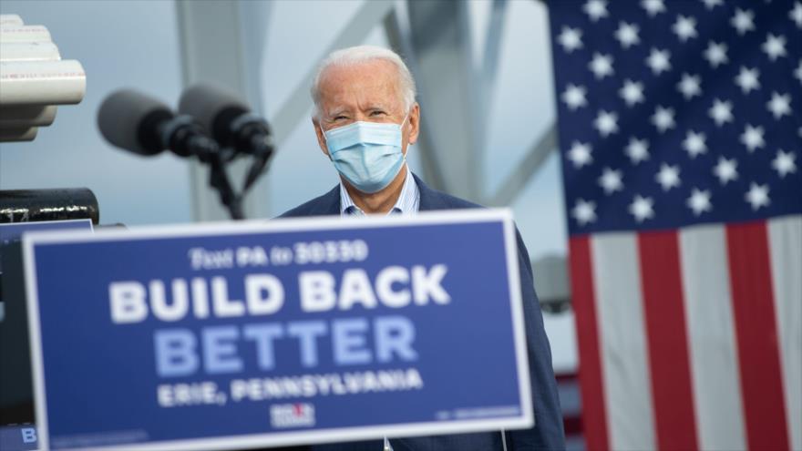 Joe Biden, candidato demócrata a la Presidencia de EE.UU., ofrece un mitin en Erie, Pensilvania, el 10 de octubre de 2020. (Foto: AFP)