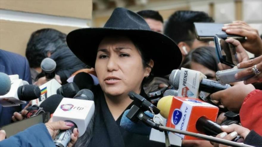La portavoz del Movimiento al Socialismo (MAS) de Bolivia, Marianela Paco.