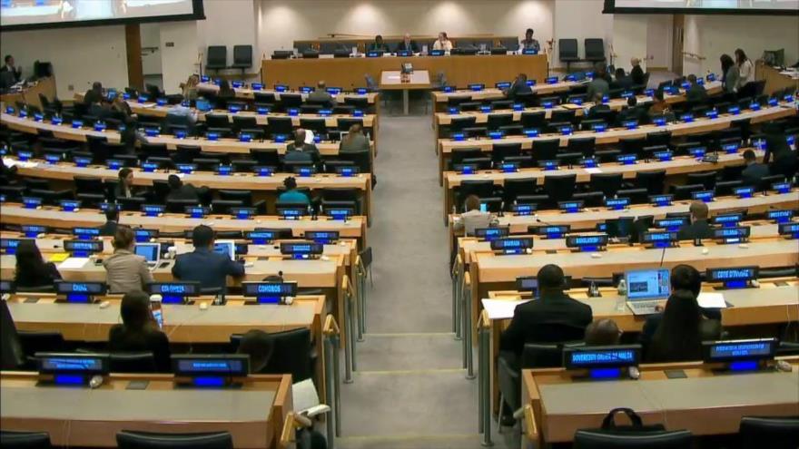 Sala donde se celebra la tercera Comisión de la Asamblea General de las Naciones Unidas (AGNU), el 16 de octubre de 2020.