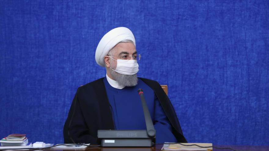 El presidente de Irán, Hasan Rohani, ofrece un discurso en una reunión del Gobierno en Teherán, la capital, 18 de octubre de 2020. (Foto: President.ir)