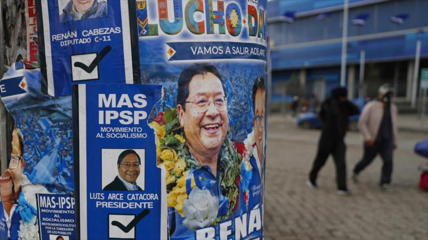 Afiche propagandístico del Movimiento al Socialismo para las elecciones presidenciales de Bolivia.