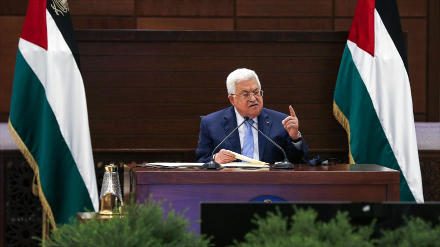 El presidente palestino, Mahmud Abás, ofrece un discurso en la ciudad de Ramalá, en la ocupada Cisjordania, 3 de septiembre de 2020. (Foto: AFP)