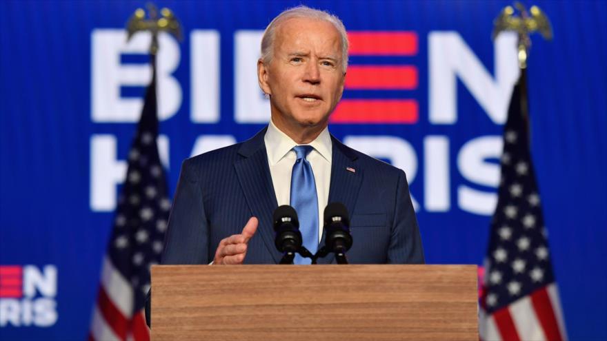 El presidente electo de EE.UU., Joe Biden, pronuncia declaraciones en el Chase Center en Wilmington, Delaware, 6 de noviembre de 2020. (Foto: AFP)