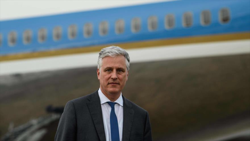 El asesor de Seguridad Nacional de Estados Unidos, Robert O’Brien, en la Base de la Fuerza Aérea Andrews en Maryland, 25 de septiembre de 2020.