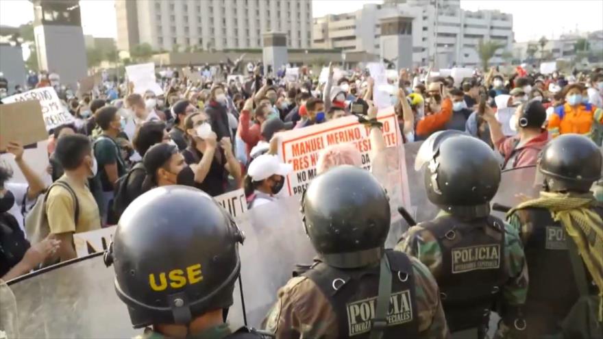 Siguen las protestas tras destitución de Martín Vizcarra en Perú