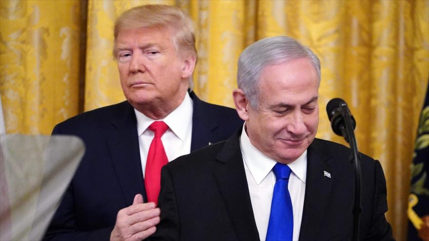 El presidente de EE.UU., Donald Trump (izq.), el primer ministro israelí, Benjamín Netanyahu, en la Casa Blanca, Washington, 28 de enero de 2020. (Foto: AFP)