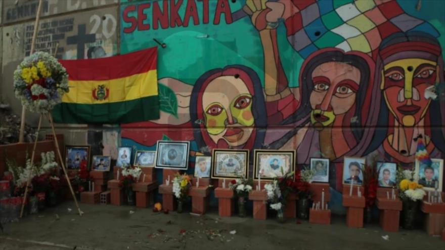 La concentración para honrar a las víctimas de la masacre de Senkata, El Alto (Bolivia), en conmemoración de su primer aniversario, 19 de noviembre de 2020.