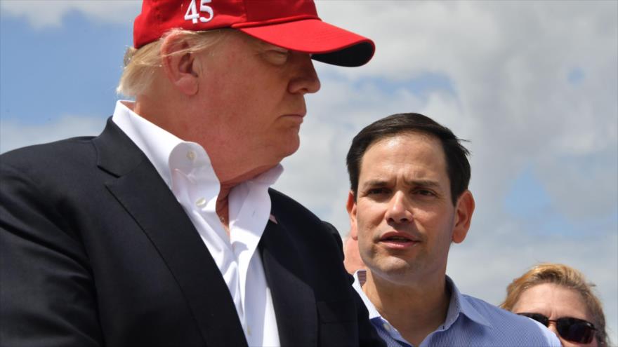 El presidente de EE.UU., Donald Trump (dcha.), y el senador republicano Marco Rubio en Florida, 29 de marzo de 2019. (Foto: AFP)