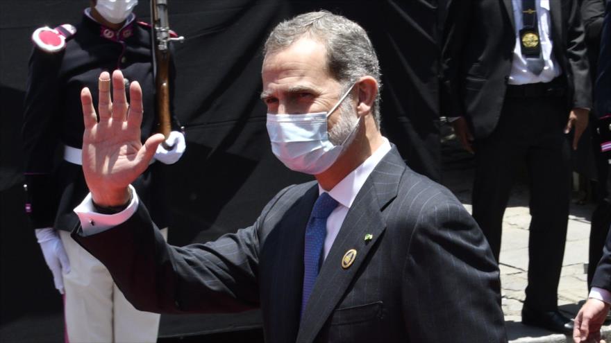 El rey Felipe VI de España, durante la ceremonia de la investidura del presidente de Bolivia, Luis Arce, en La Paz, 8 de noviembre de 2020. (Foto: AFP) 