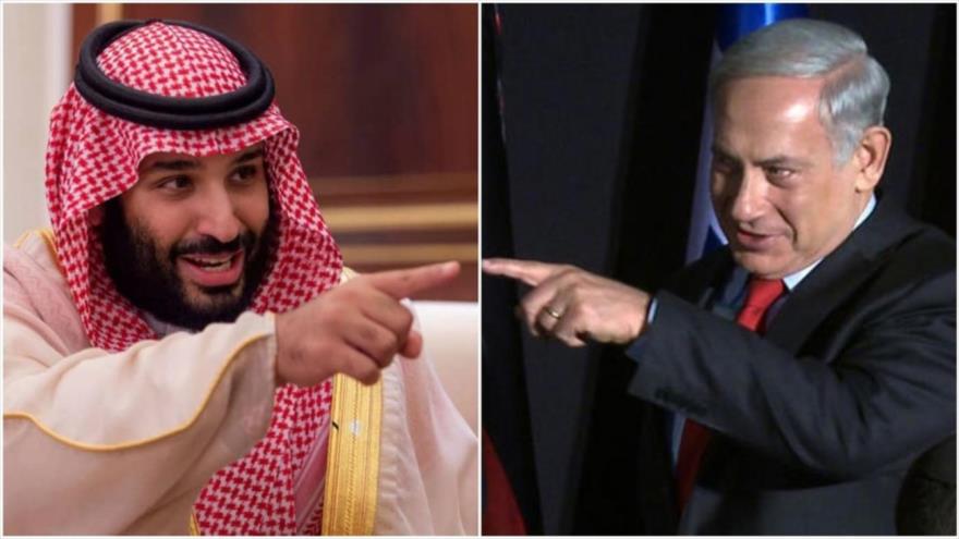 El príncipe heredero saudí, Muhamad bin Salman (izda.), y el premier israelí, Benjamín Netanyahu.