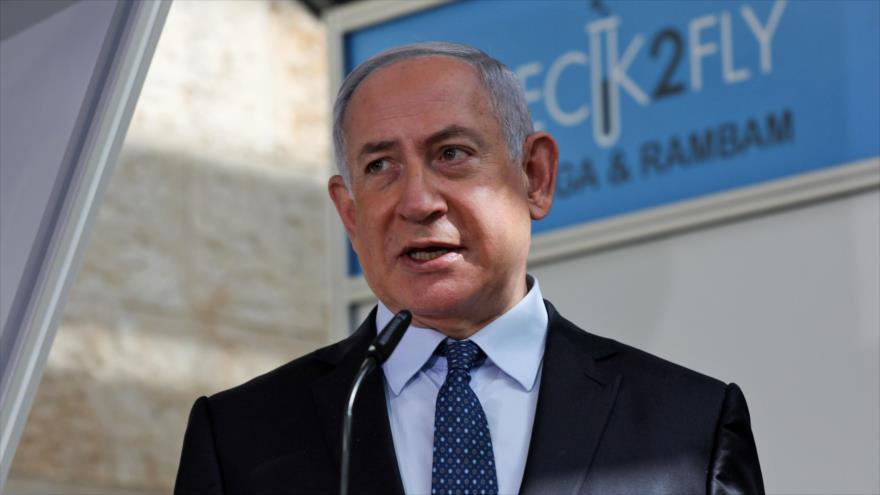 El premier israelí, Benjamín Netanyahu, ofrece un discurso en un acto en Lod, 9 de noviembre de 2020. (Foto: AFP)