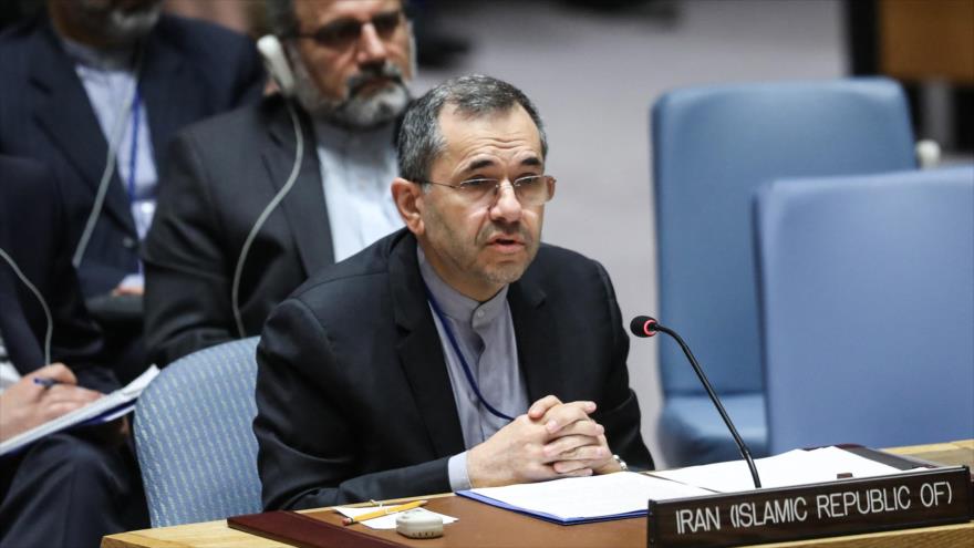 El embajador de Irán ante las Naciones Unidas, Mayid Tajt Ravanchi, durante una sesión del Consejo de Seguridad en Nueva York.