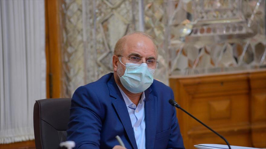 El presidente del Parlamento de Irán, Mohamad Baqer Qalibaf, en una reunión en Teherán, capital, 17 de noviembre de 2020. (Foto: Icana)